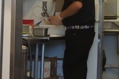 Student working at local restaurant